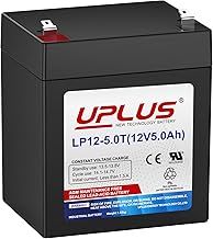 Uplus 12V 5Ah Rechargeable Sealed Lead Acid Battery LP12-5.0T, Replaces Home Alarm Battery Compatible with F1 Terminal for Garage Doors, Security Systems, Burglar Alarms
