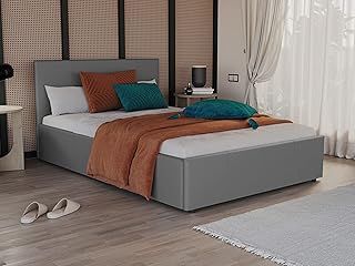 Vida Designs Lisbon Ottoman Faux Leather Bed, Grey (Small Double 4ft - No Mattress)