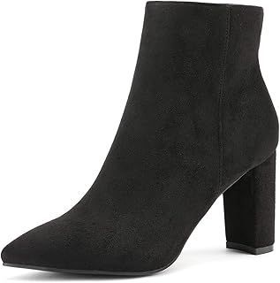 DREAM PAIRS Women's Chunky High Heels Ankle Boots Chelsea Boots Daily Dance Party Shoes SIANNA-1