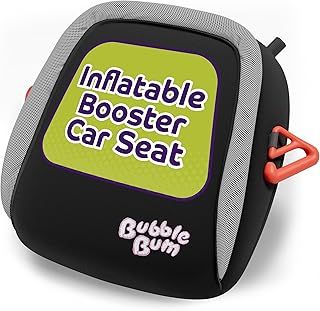 BubbleBum Inflatable Booster Car Seat - Travel Car Seat - Portable Car Booster Seat - Booster Seat for Car - Slim Foldable Narrow Design Car Seat - Perfect for Kids 4-11yrs Old - Black