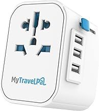 Worldwide Travel Adapter with USB | The Safest All In One Travel Adaptor | MyTravelPal® Pro Grounded Universal Travel Adapter Worldwide | Earthed International World Charger Multi Travel Plug Adapter