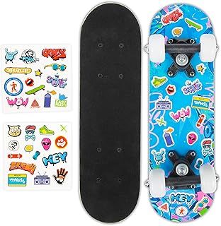 Kids Skateboard, 17 Inch Childrens Skateboard Perfect Outdoor Toy for Beginners, Great Gift Idea for Boys and Girls