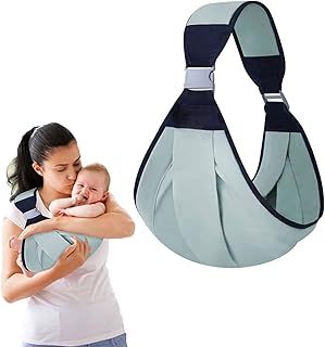 TSHAOUN Baby Carrier,Portable One Shoulder Toddler Carrier,Anti-Slip Toddler Sling Soft Baby Sling with Adjustable Shoulder Straps for Newborn,Infant up to 35Lbs. (Green)