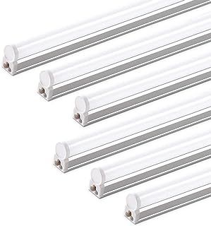 Barrina Led Batten Light 4ft, 6 Packs, T5 Led Tube Lights, 2200lm 6500K Super Bright White LED Garage Lighting, Wall and Ceiling Batten Lights, 20W
