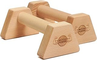 WOODPOWER - PowerBars, Wooden Parallettes Push Up Bars, Joint-Friendly Beech Wood Calisthenics Equipment for Home, Durable Handstand Trainer Push Up Handles for Floors