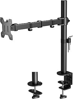 Single Monitor Arm Desk Mount for 13-32 inch LCD LED PC Computer Screens TV, Ergonomic Height adjustable Tilt Swivel Rotation Monitor Arm Bracket up to 10kg, VESA Dimensions: 75x75-100x100mm