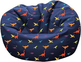 rucomfy Beanbags Kids Dinosaur Medium Size Bean Bag. Safe Comfortable Bedroom Toddler Chair. Boys or Girls Play Room Seating Furniture. Machine Washable & Durable. (Small D65cm x W65cm x H60cm)
