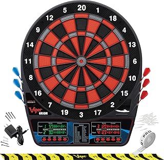 Viper Orion Electronic Dartboard, Two Large Scoreboards, Dual Color LCD Cricket Displays, Voice Scoring, Red Black and Silver Segments, Built in Storage for Darts and Tips, 43 Games 300 Options