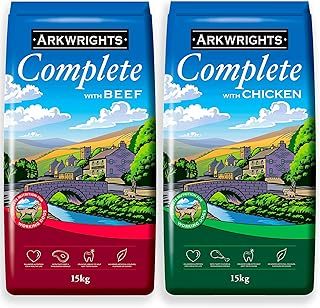 Gilbertson & Page Arkwrights Complete Dry Dog Food 2 pack (30kg) - 1 x 15kg Beef & 1 x 15kg Chicken - Complete Nutrition for Working and Sporting Adult Dogs