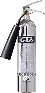 Premium FSS UK 2 KG CO2 FIRE EXTINGUISHERS. Chrome Polished. CE Marked. Ideal for Homes Kitchen Workplace Offices WORKSHOPS Warehouses GARAGES Hotels Restaurants