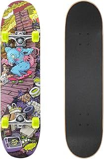 Xootz 31” x 8” Complete Skateboard for Beginners, 9 Ply Maple Deck, Double Kick Standard Board, for Boys and Girls, Multiple Colours