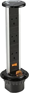 Knightsbridge SK006 SK 3G IP54 Pop up Socket, 230 V, Black, Triple 13A