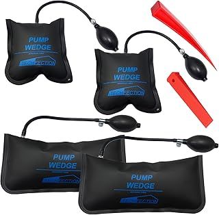 Air Wedge Up Bag 4pcs Pump Wedge Up Bags Tools Car Air Wedge Pump Kits Inflatable Pump Bag Alignment Tool for Door Window Installation and Car Repair with 2 Wedges Up to 300kg