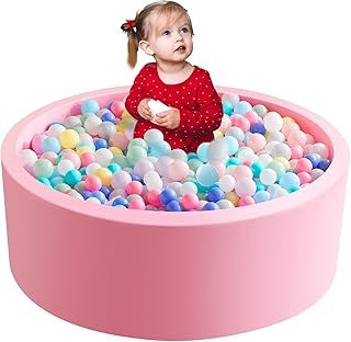 90x30cm Baby Ball Pit, Round Soft Foam Ball Pit for Toddlers 1-3 Indoor, Small Kids Balls Pool for Children Boys Girls, Balls Not Included, Pink