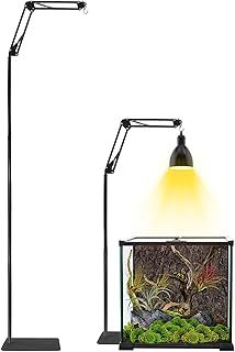 GlowUp Reptile Lamp Stand Adjustable 40-140cm, Telescopic Heat Light Stand, Aquarium Heat Lamp Holder with Base for Tortoise, Snake, Amphibians Glass Tank, Weight Capacity 1.2KG (Lamp not Included)