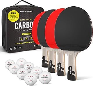 PRO SPIN Table Tennis Bats - Carbon Fibre Table Tennis Racket - Superior Control & Spin - Professional Quality Ping Pong Bat - Includes Premium Rubber Protector
