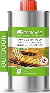 Nordicare Sealing Wood Oil for Outdoor Garden Furniture - Teak Oil for Garden Furniture - Suitable for All Outdoor Types of Wood, for Wood Exterior Protection - Easy to Apply (500ml)