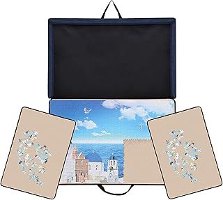 Becko US Jigsaw Puzzle Board Portable Puzzle Case Puzzle Storage Puzzle Saver for Up to 1000 Pieces (Khaki)