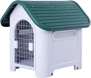 OUTDOOR INDOOR GARDEN PET STRONG DOG ANIMAL SHELTER PLASTIC KENNEL HOUSE WITH DOOR