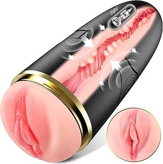 Caravosh Squeezable Male Masturbator Sex Toys for Men, 10 Vibrating 3D Realistic Vagina Male Masterubaters Adult Toys, Mens Sex Toy for Man Masturabation Pocket Pussy Doll Penis Vibrator Stroker