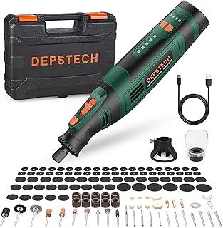 Cordless Rotary Tool, 2.0 Ah 8V Rechargeable Multi Tool Kit 5 Speed 30000RPM, 127Pcs Accessories Set, Power Rotary Tools for Carving, Cutting, Sanding, Drilling, Polishing and DIY Crafts-DC08