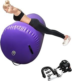 GBVUGY Air Tumbling Mat Tumble Track With Electric PumpInflatable Gymnastics Barrel Roller for Home Use,Gym Training,Cheer leading,Yoga
