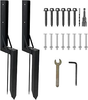 Fence Post Repair Kit, High Hardness Carbon Steel Fence Post Anchor with Fixation Pin, 2/4PCS Stable Sturdy Fence Repair Ground Stakes for Garden, Ranch (2)