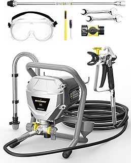 InoKraft MaXpray M1 Airless Paint Sprayer, 220V 466W High Efficiency, Thinning-Free, Minimal Overspray, for Home Exterior & House Interior DIY Painting Projects, with Paint Sprayer Accessories