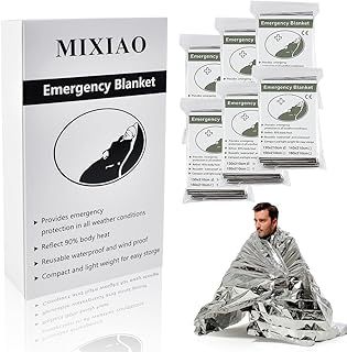 Emergency Foil Thermal Blanket (Pack of 6), Survival Blankets Perfect for Outdoors, Hiking, Survival, Marathons or First Aid (Silver Pack of 6)