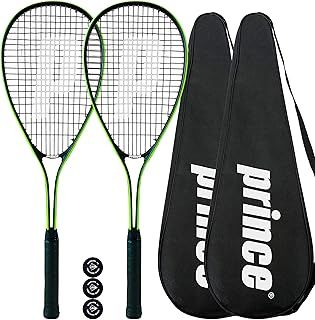 Prince Power Ti Squash Rackets Set of 2 + Covers + 3 Squash Balls (Multiple Options)