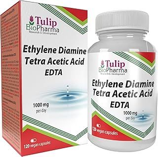 EDTA (Ethylene Diamine Tetra Acetic Acid) 500mg 120 Vegan Capsules, 3rd Party Lab Tested, High Strength Supplement, Gluten and GMO Free
