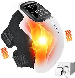 Knee Massager, Infrared Heating and Vibration Massage, Knee Massager for Joint Pain Relief, 48cm Longer Straps, Type-C Rechargeable