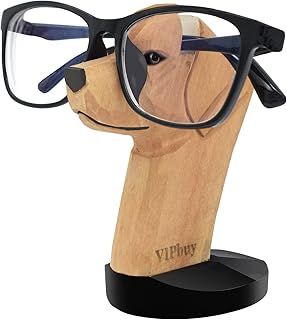 VIPbuy Handmade Labrador Retriever Shape Wood Carving Glasses Spectacle Holder Stand Sunglasses Display Rack Home Office Desk Décor