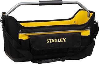 STANLEY Open Tool Bag Tote, Waterproof Base, Multi-Pockets Storage Organiser with Shoulder Strap, 22 Inch, 1-70-319