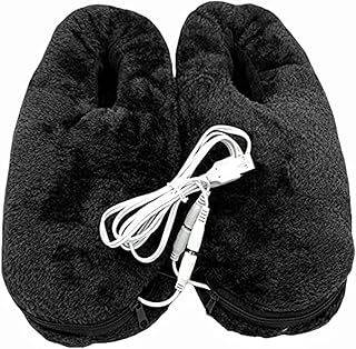 USB Heated Slippers Cold Foot Warmer Shoes Plush Heating Boot Slippers Foot Cushion Winter Home Office Feet Warming Shoes for Men Women