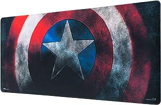 Grupo Erik XXL Mouse Pad Captain America Shield | Gaming Desk Mat 31.5 x 13.8 inches Non-Slip Rubber Mat, Keyboard & Mouse Mat Large | Marvel Gifts For Men, Gaming Gifts Gamer