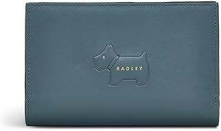Radley London Puffy Radley Protect Women's Medium Leather Bifold Purse with 10 Card Slots, Uniform Blue