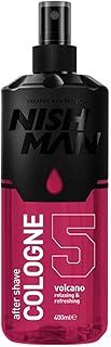 NISHMAN Aftershave Cologne 05 - Volcano 400ml – Refreshing After Shaving Spray Lotion for Men - Scent of Creamy Heliotrope Flower & Oriental Hibiscus - Mens After Shave Cologne