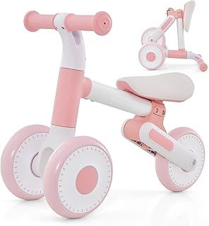 COSTWAY Baby Balance Bike, Folding Toddler Walker Training Bicycle with 3 Heights Adjustable Seat, No Pedal Infant Ride on Toys for 1 2 3 Years old Boys & Girls