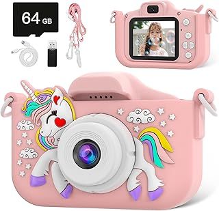Kids Camera for Girls, Kid Digital Cameras with 64GB Card