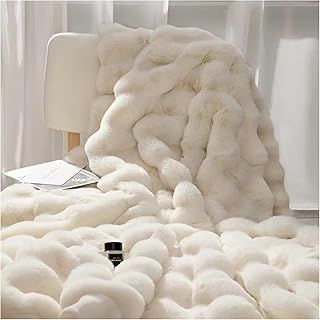 Ergocar Blanket, Faux Rabbit fur Throw Blanket, Reversible Soft Warm Throw Blankets, Elegant Cozy Throw Decorative Blanket, for Your Sofa, Bed, Armchair, Garden and More