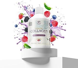 Summer Nutra 10,000mg Marine Collagen - Hydrolysed Pure Peptide infused with Hyaluronic Acid & Vitamin C, D, Biotin, For Skin, Joints, Hair, Sugar Free 500ml, Collagen Supplements, Mixed Berry Flavour