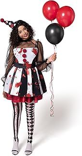 Spooktacular Creations Women Creepy Clown Costume Scary Jester Costume for Adult Halloween Dress Up Party, Role Play, Cosplay Theme Party