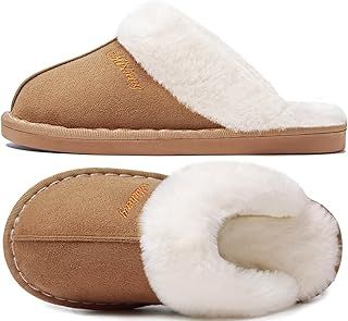 Donpapa Slippers Women Men With Memory Foam Fluffy Winter Ladies Cosy Warm Anti-Slip Plush Fleece Lined House Shoes Indoor Outdoor