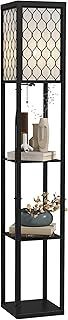 HOMCOM Modern Shelf Floor Lamp Light with 4-tier Open Shelves Large Storage Display, for Living Room, 160cm, Bulb not Included, Black