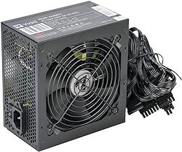 JUSTOP Black 650W PSU, ATX Switching Power Supply, Computer Desktop PC, With 120mm Fan, 8-Pin 12V, 6+2 Pin PCI-E, 6x SATA