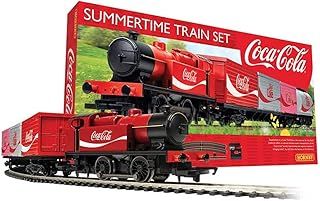 Hornby R1233M The Coca-Cola Christmas Train Set - Analogue OO Gauge Model Railway, Including: Locomotive, Closed Box Van, Container Wagon, Oval Starter Track - Starter Electric Model Train Sets