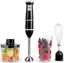 NETTA 3 in 1 Hand Blender, Whisk and Mini Chopper with 700ml Beaker - Powerful 600W - Electric Whisk, Immersion Mixer, 500ml Chopper Bowl - Stainless Steel Blades - BPA Free