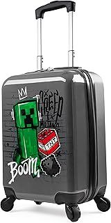 Minecraft Suitcase for Kids Teens Creeper Hard Shell Luggage Travel Case with 4 Wheels Extendable Handle Travel Essentials for Holiday Travel School Trips