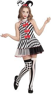 Forever Young Girls Harlequin Jester Costume Kids Halloween 3 Piece Fancy Dress Complete Outfit